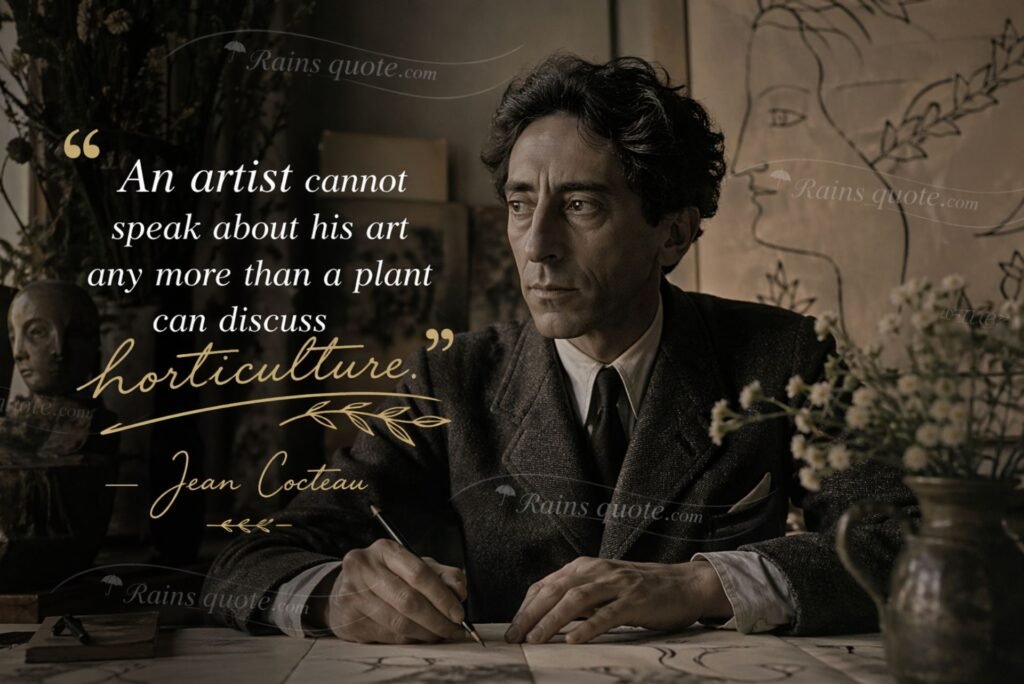 “An artist cannot speak about his art any more than a plant can discuss horticulture.”