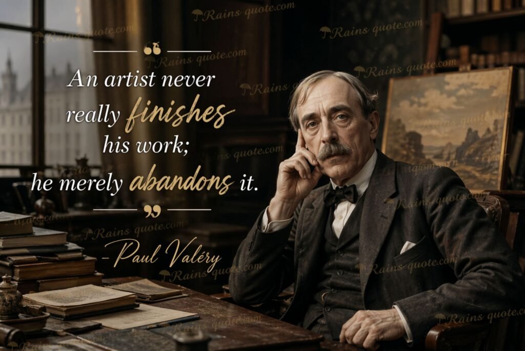  “An artist never really finishes his work; he merely abandons it.”