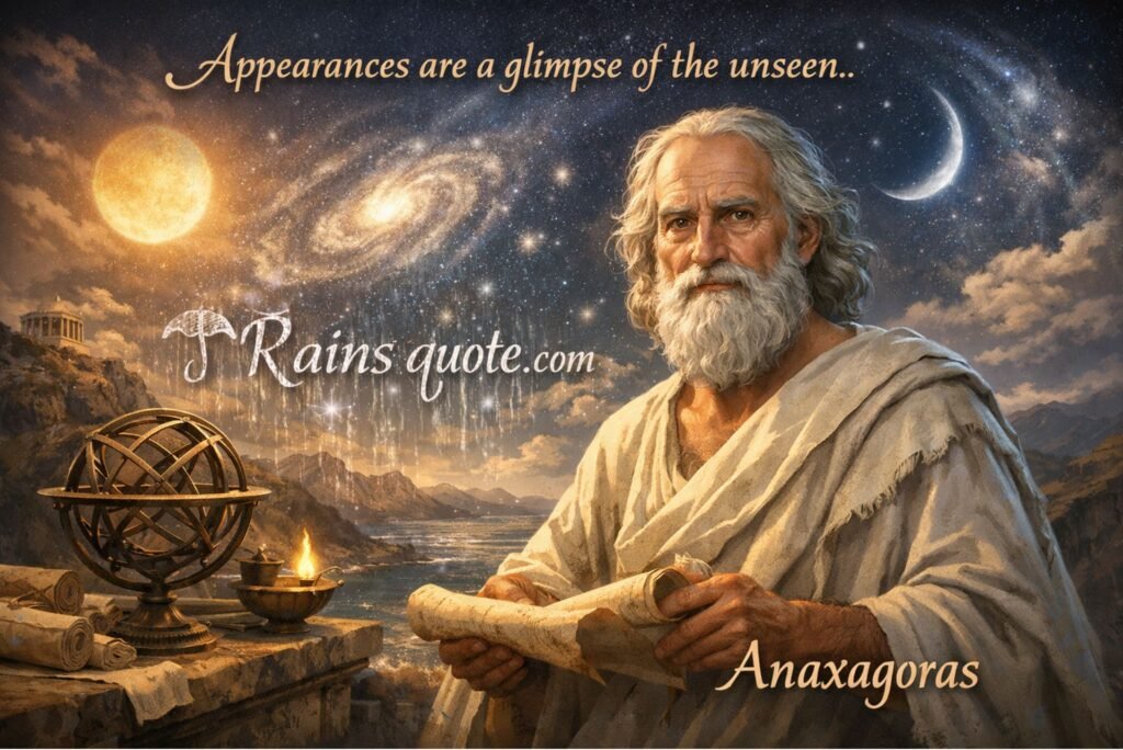 “Appearances are a glimpse of the unseen.” 