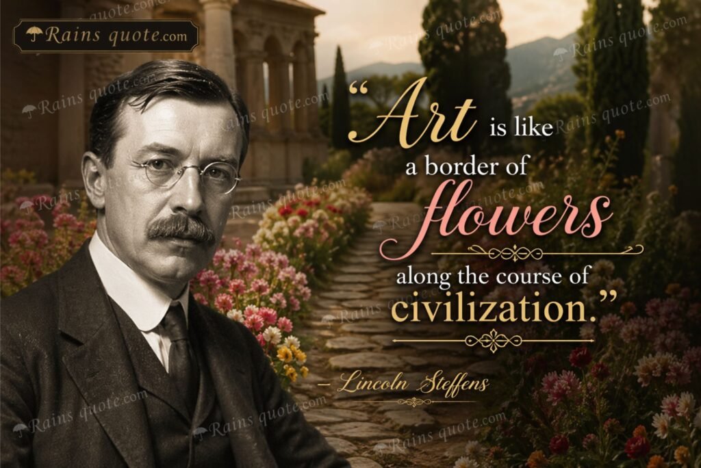 “Art is like a border of flowers along the course of civilization.”