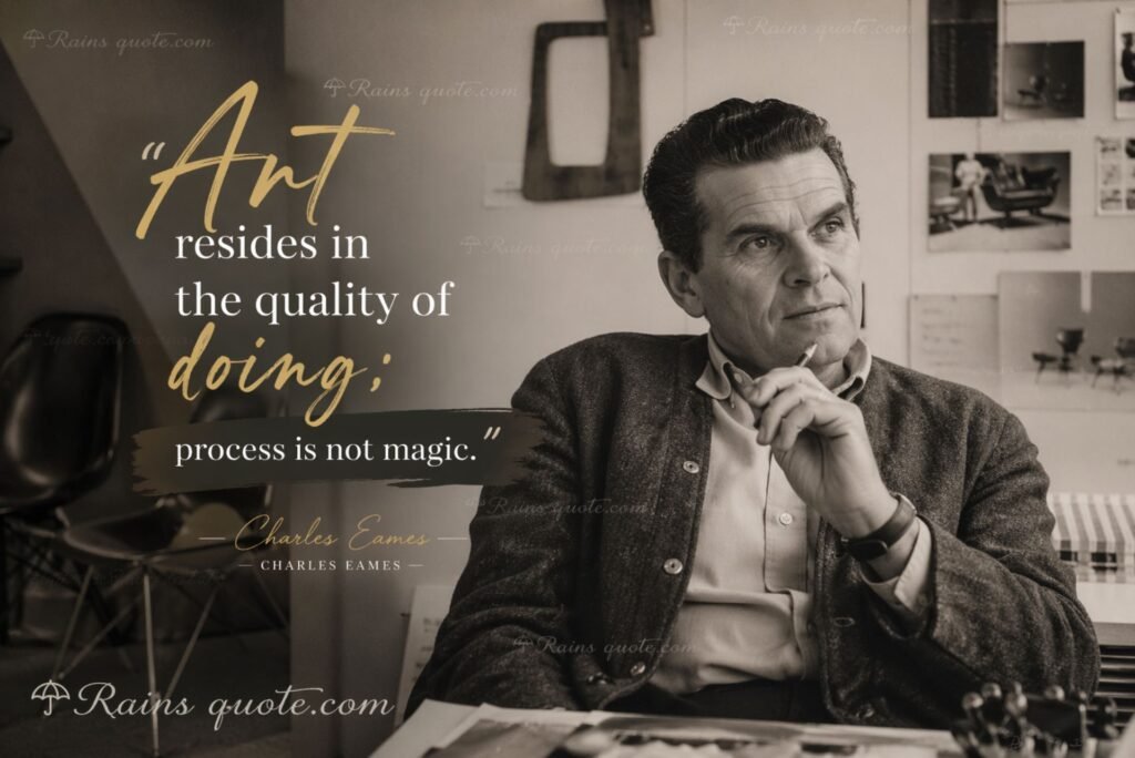 “Art resides in the quality of doing; process is not magic.”