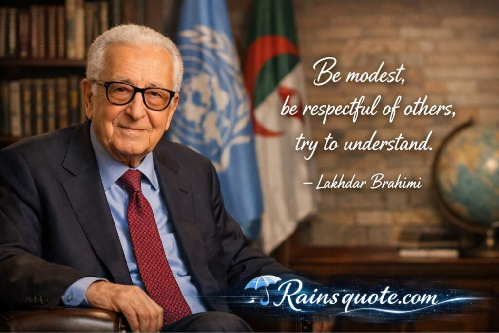 “ Be modest, be respectful of others, try to understand. ”