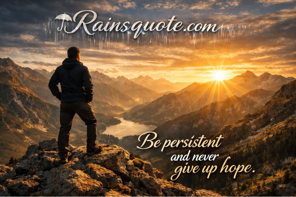 โBe persistent and never give up hope.โ