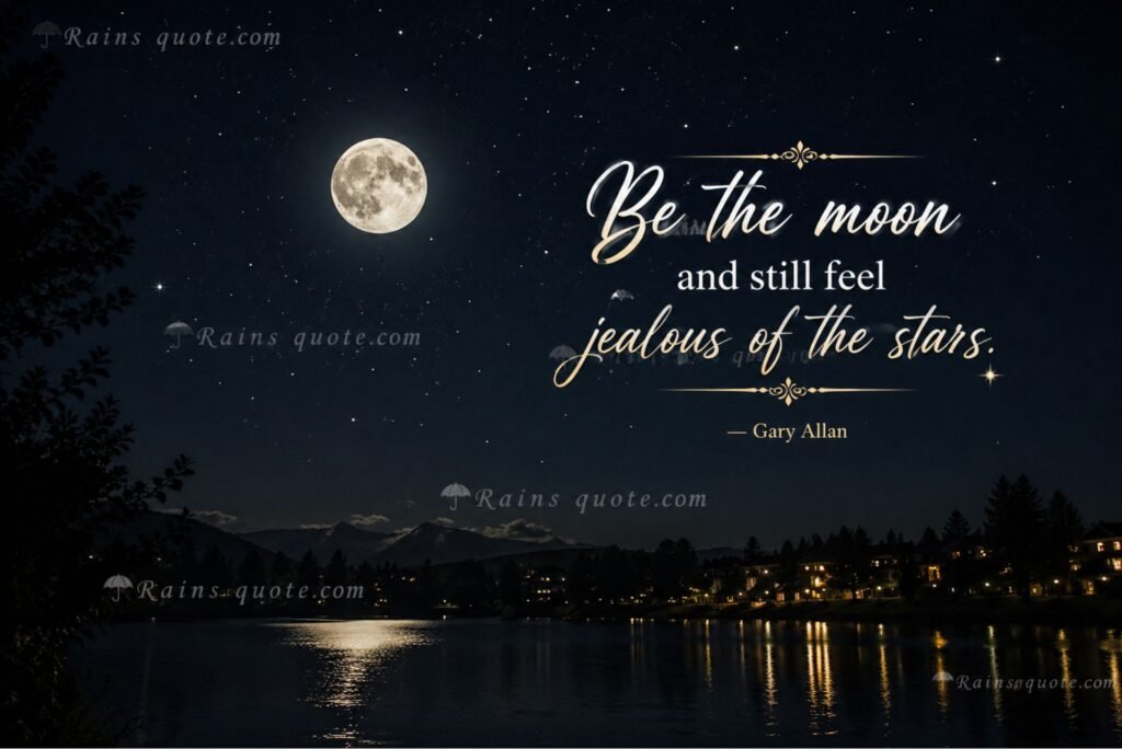 “Be the moon and still feel jealous of the stars.”