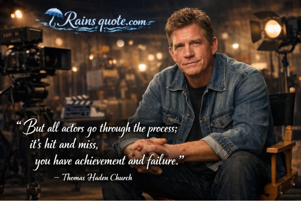 “But all actors go through the process; it's hit and miss, you have achievement and failure.”