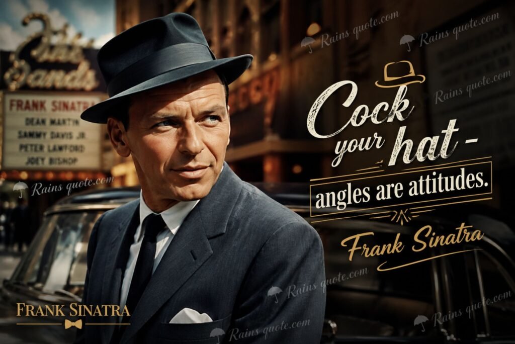 “Cock your hat - angles are attitudes.”