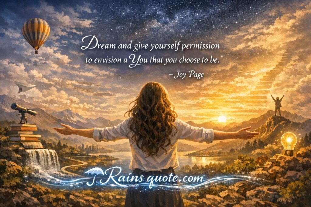 “Dream and give yourself permission to envision a You that you choose to be.”
