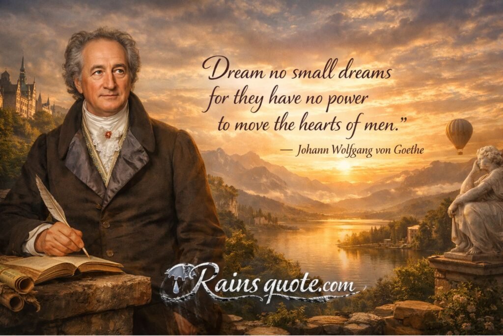 “Dream no small dreams for they have no power to move the hearts of men.”