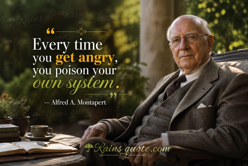 “Every time you get angry, you poison your own system.”