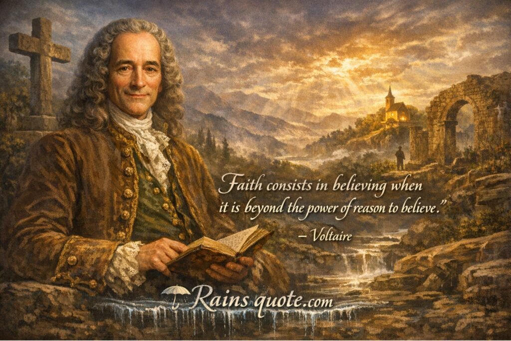 “Faith consists in believing when it is beyond the power of reason to believe.”