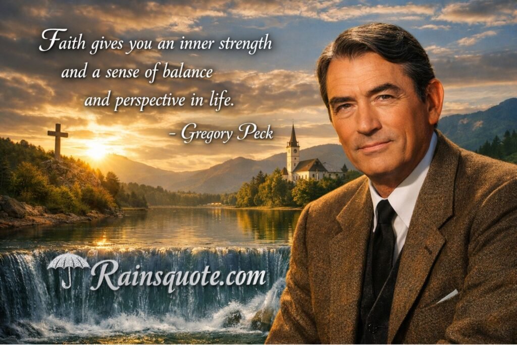 “Faith gives you an inner strength and a sense of balance and perspective in life.”