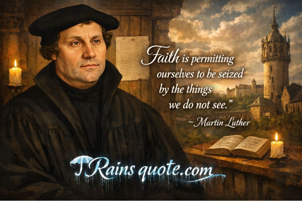 “Faith is permitting ourselves to be seized by the things we do not see.”