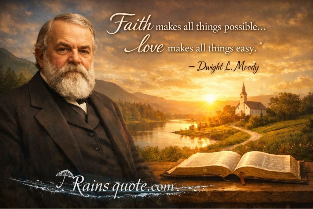 “Faith makes all things possible... love makes all things easy.”