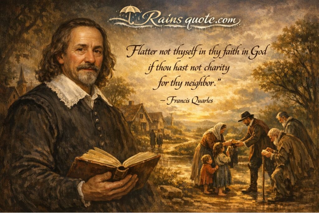 “Flatter not thyself in thy faith in God if thou hast not charity for thy neighbor.”