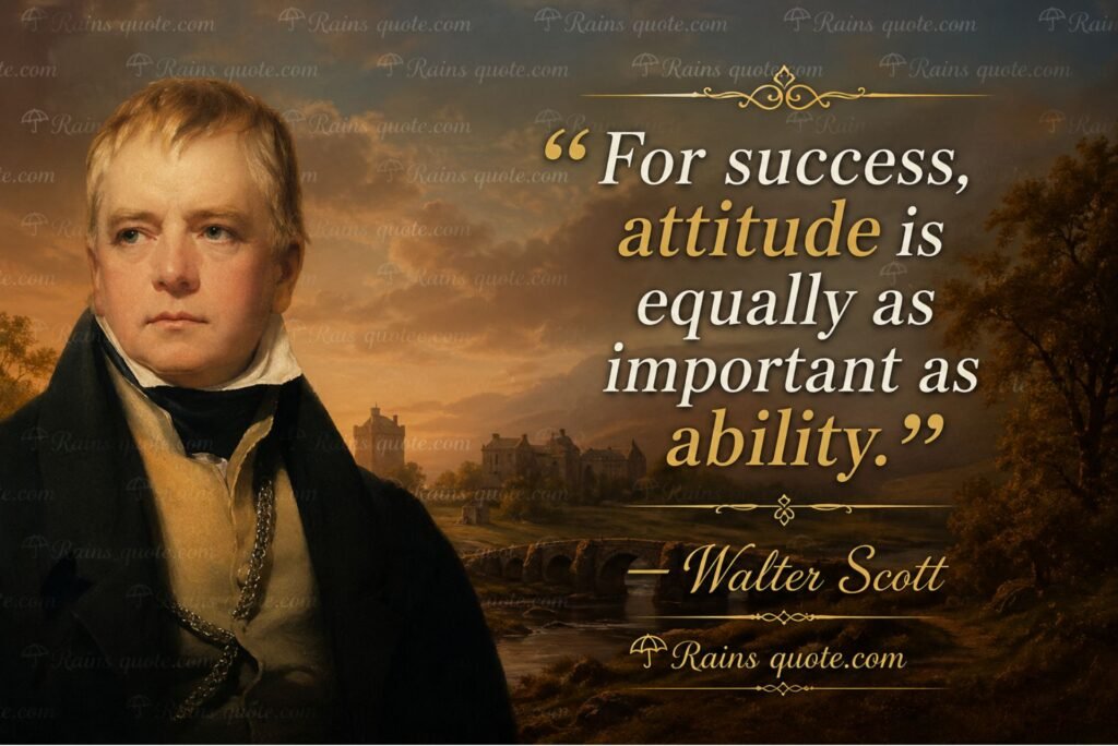“For success, attitude is equally as important as ability.”
