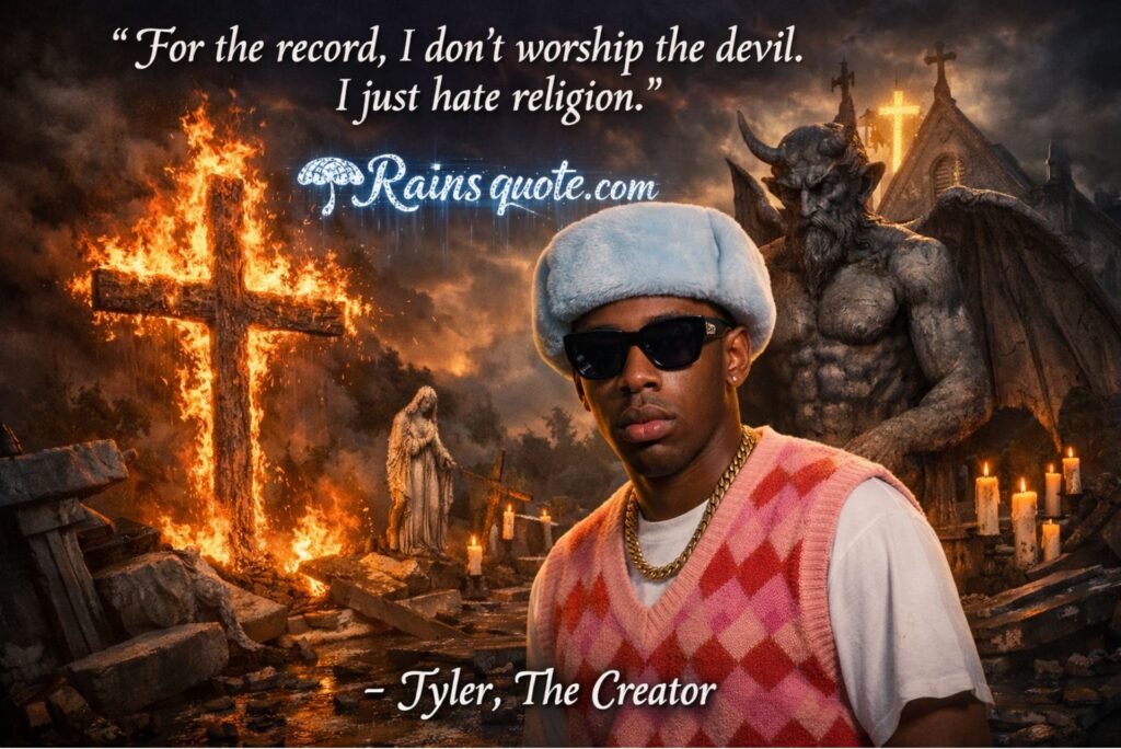 โFor the record, I don't worship the devil. I just hate religion.โ