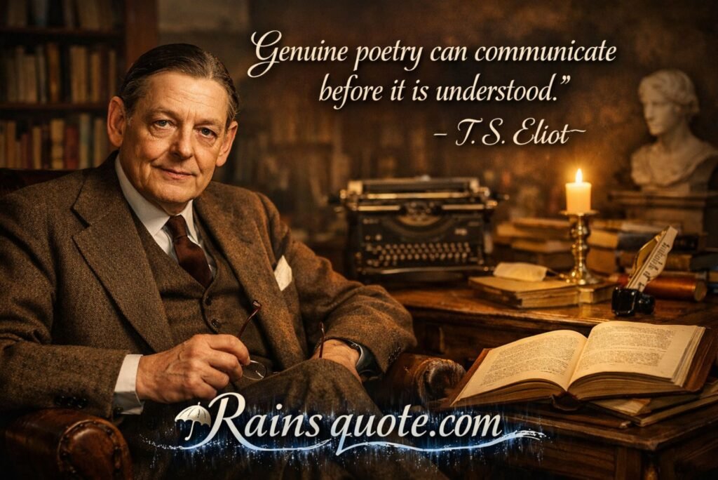“Genuine poetry can communicate before it is understood.”