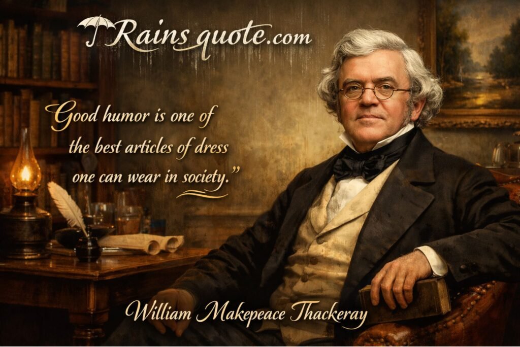 “Good humor is one of the best articles of dress one can wear in society.”