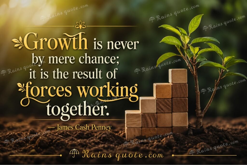 “Growth is never by mere chance; it is the result of forces working together.”