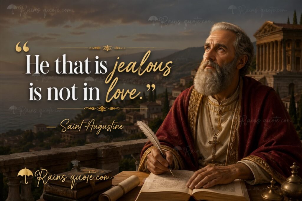 “He that is jealous is not in love.”