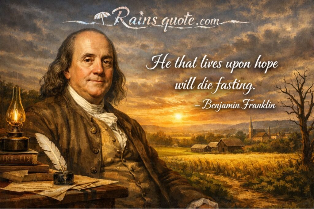 “He that lives upon hope will die fasting.”