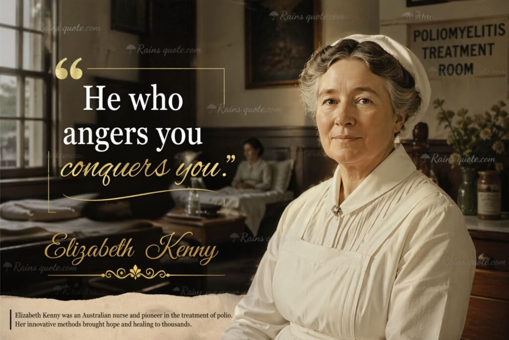 “He who angers you conquers you.”