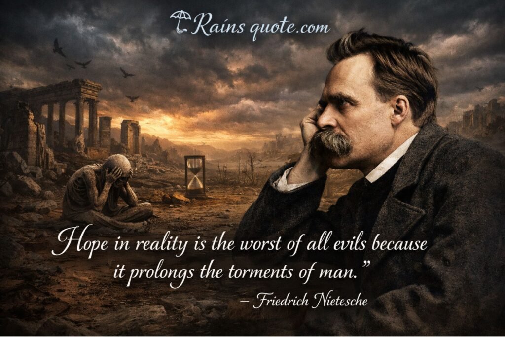 “Hope in reality is the worst of all evils because it prolongs the torments of man.”