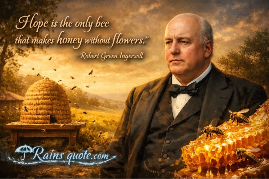 “Hope is the only bee that makes honey without flowers.”