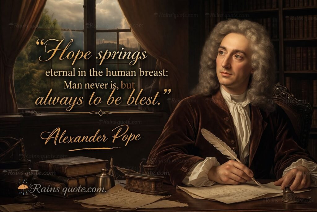 “Hope springs eternal in the human breast: Man never is, but always to be blest.”