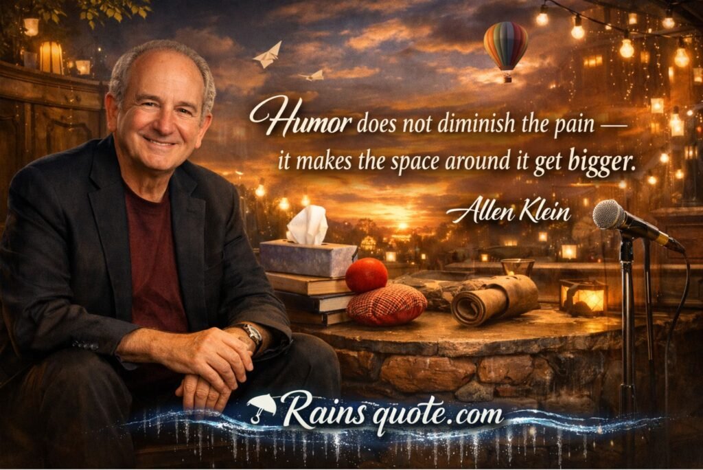 “Humor does not diminish the pain — it makes the space around it get bigger.”