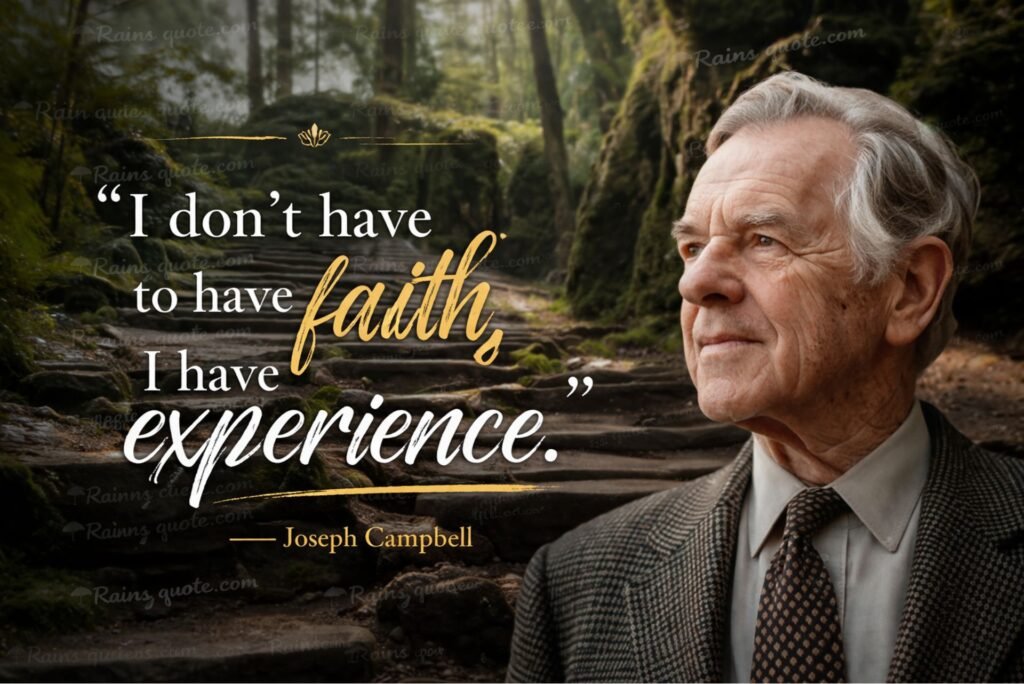 “I don't have to have faith, I have experience.”