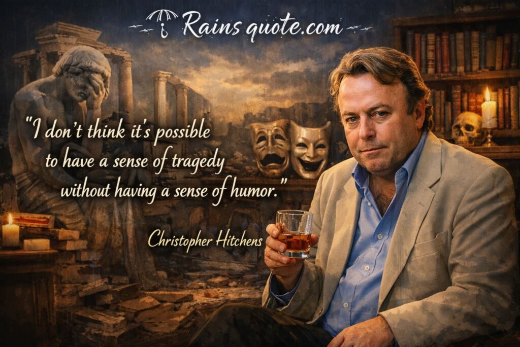 “I don't think it's possible to have a sense of tragedy without having a sense of humor.”