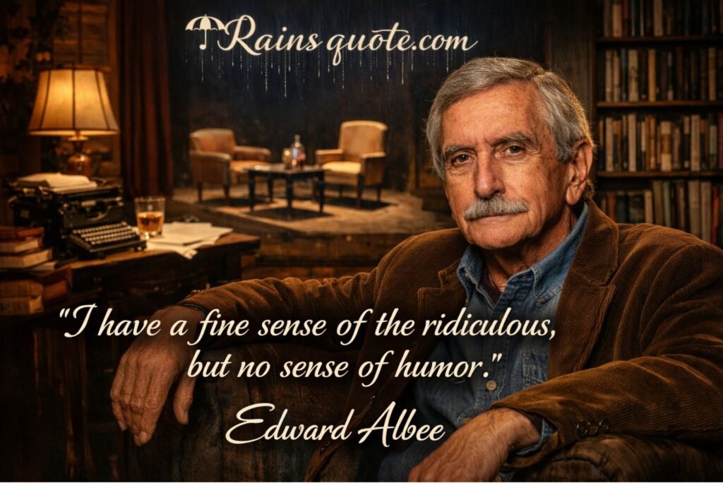 “I have a fine sense of the ridiculous, but no sense of humor.”