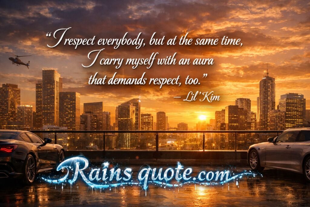 “ I respect everybody, but at the same time, I carry myself with an aura that demands respect, too. ”
