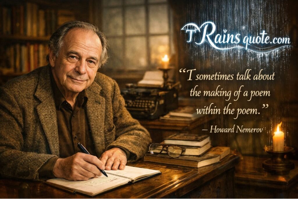 “I sometimes talk about the making of a poem within the poem.”