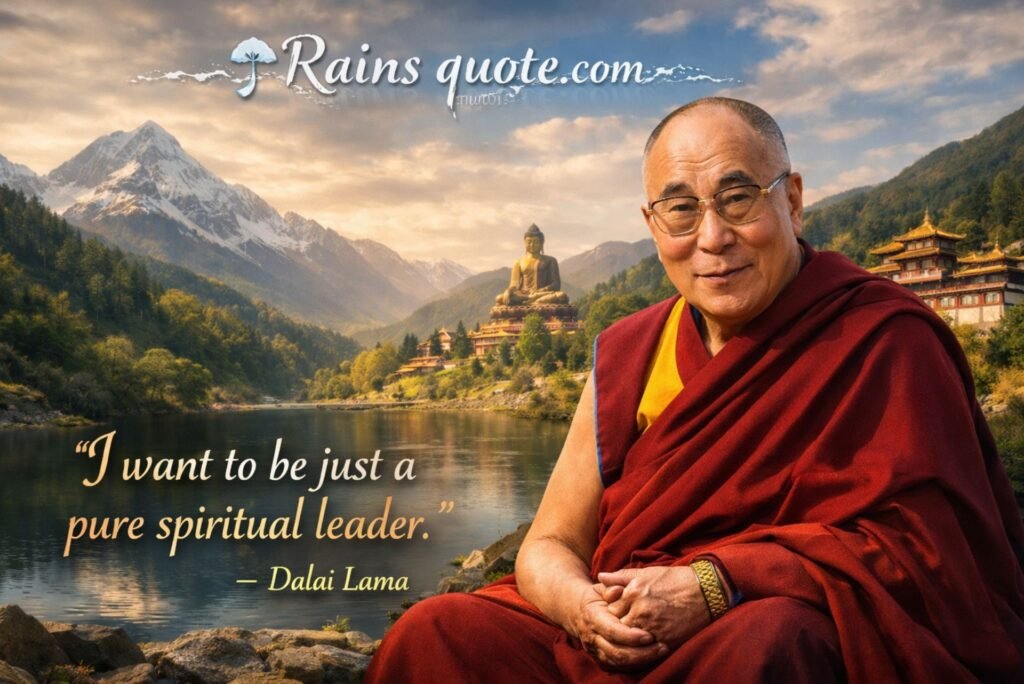 “I want to be just a pure spiritual leader.”