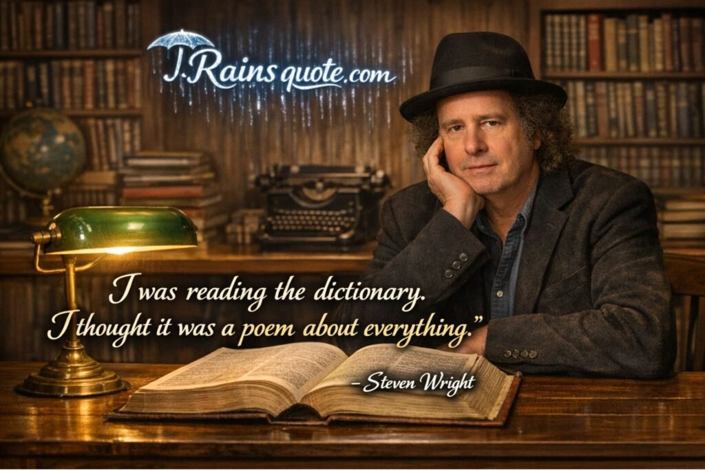 “I was reading the dictionary. I thought it was a poem about everything.”
