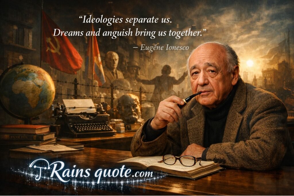 “Ideologies separate us. Dreams and anguish bring us together.”