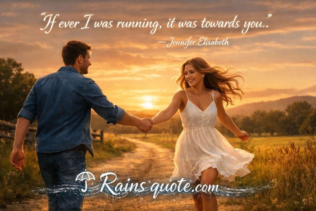“If ever I was running, it was towards you.”