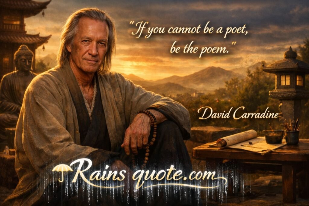“If you cannot be a poet, be the poem.”