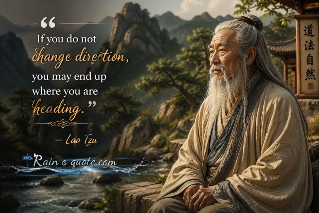 “If you do not change direction, you may end up where you are heading.”