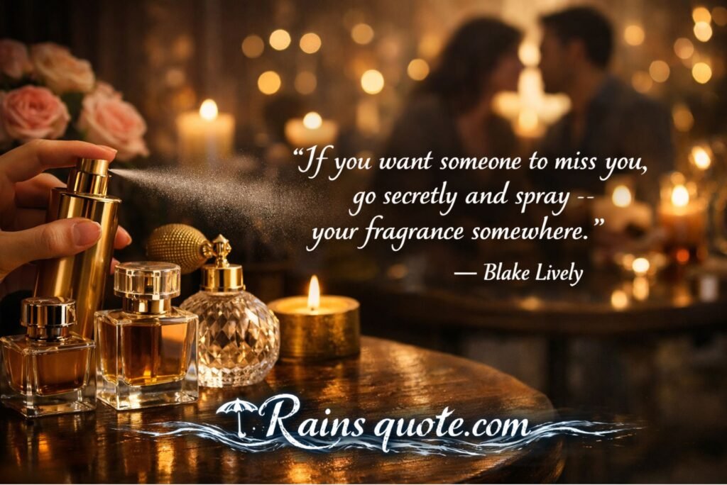 “If you want someone to miss you, go secretly and spray your fragrance somewhere.”