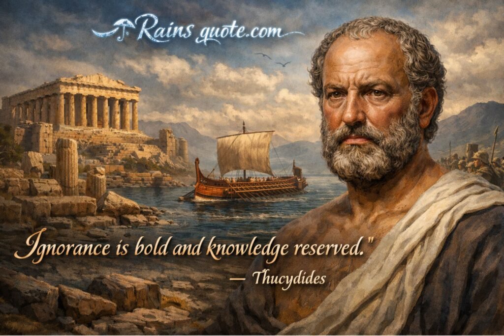 “Ignorance is bold and knowledge reserved.”