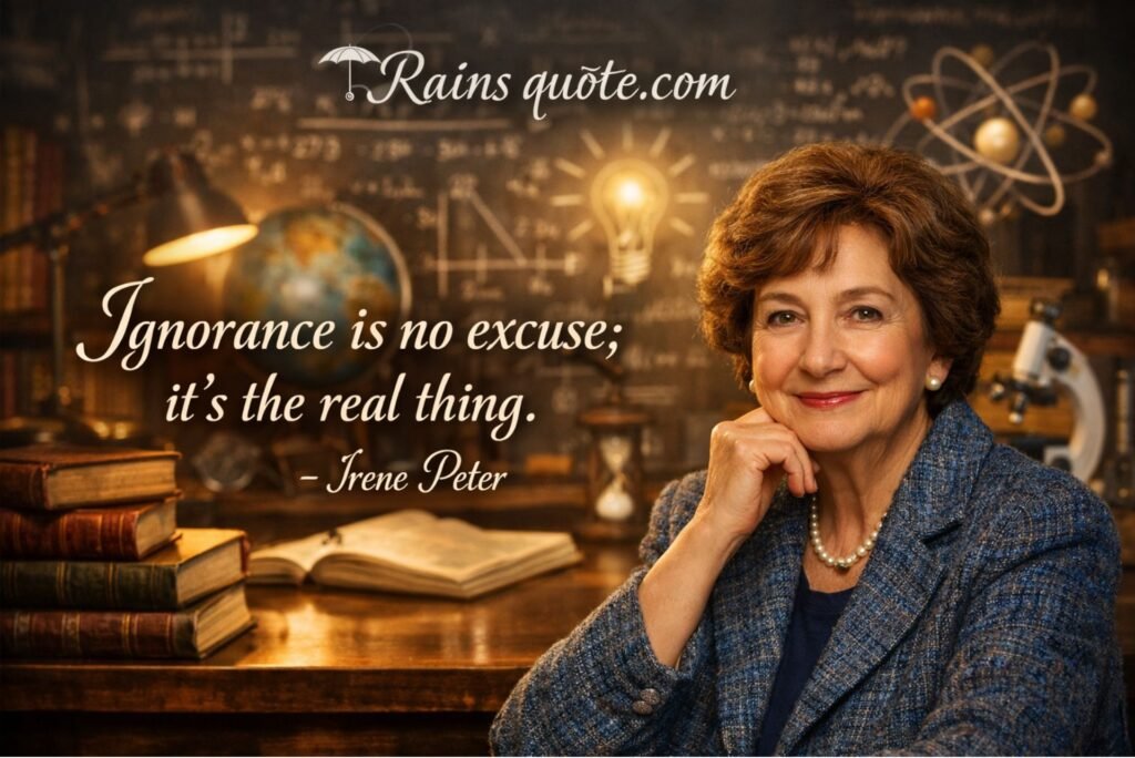 “Ignorance is no excuse; it's the real thing.”