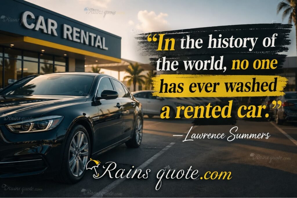  “ In the history of the world, no one has ever washed a rented car.”