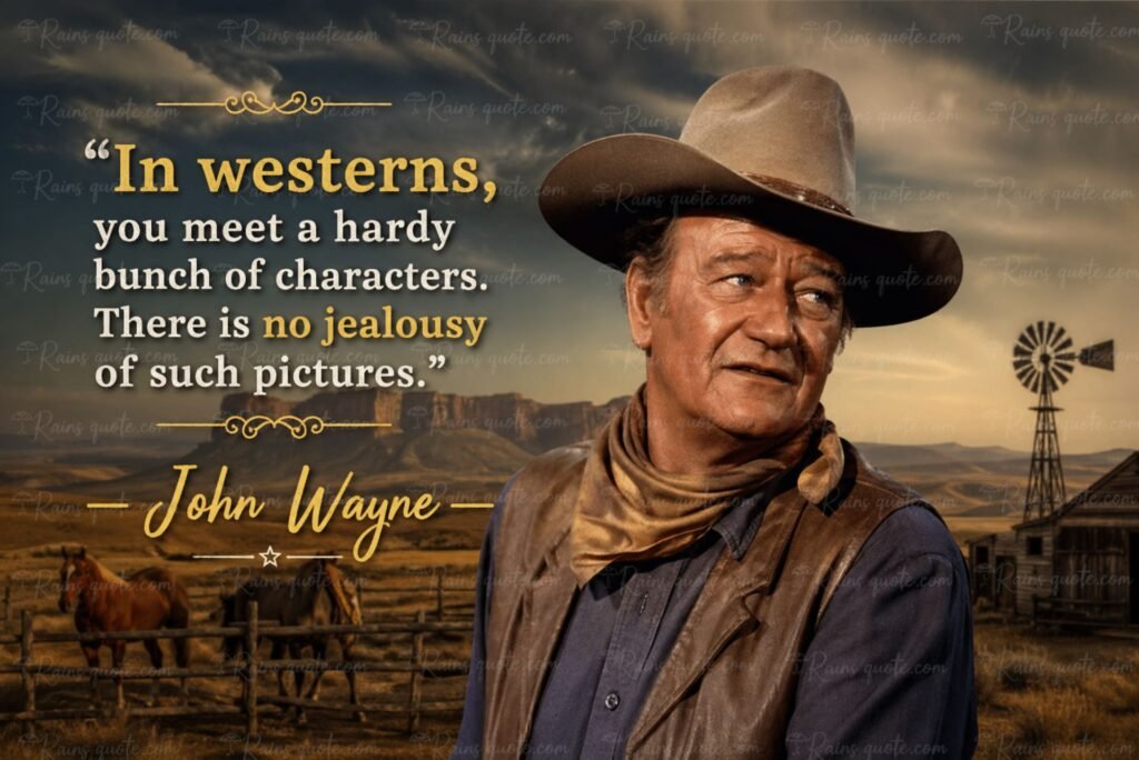 “In westerns, you meet a hardy bunch of characters. There is no jealousy of such pictures.”