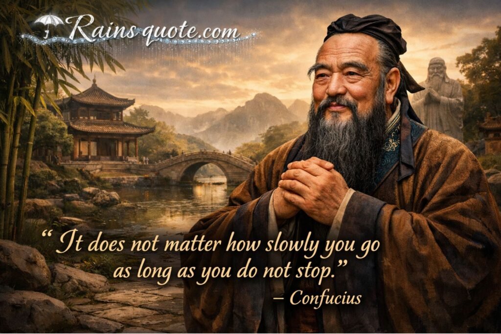 “It does not matter how slowly you go as long as you do not stop.”