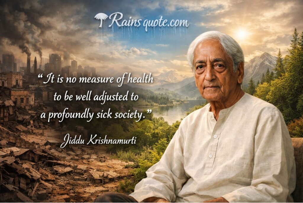 “It is no measure of health to be well adjusted to a profoundly sick society.”