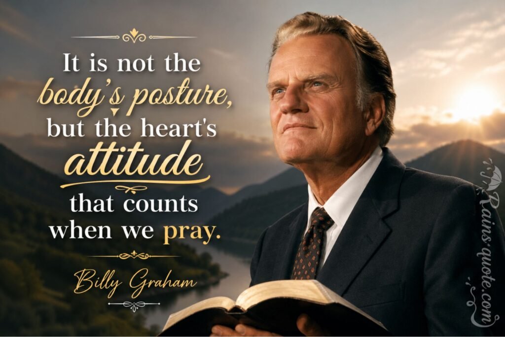 “It is not the body's posture, but the heart's attitude that counts when we pray.”