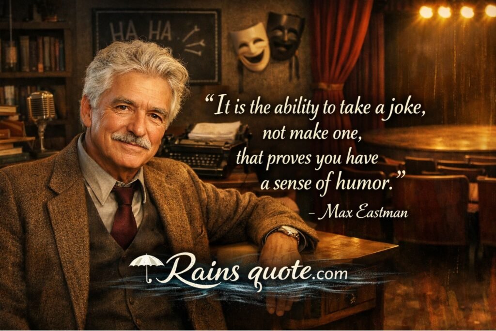 “It is the ability to take a joke, not make one, that proves you have a sense of humor.”